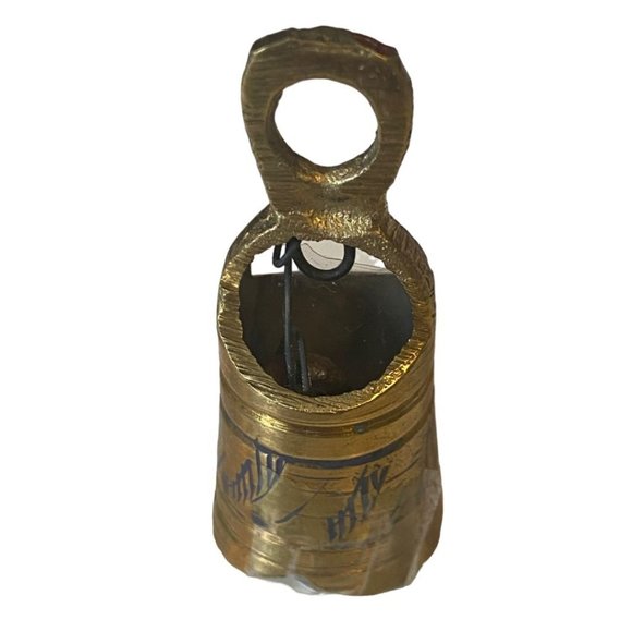 Small Engraved Brass Etched Bell 2" tall 15/16" diameter - Picture 6 of 8